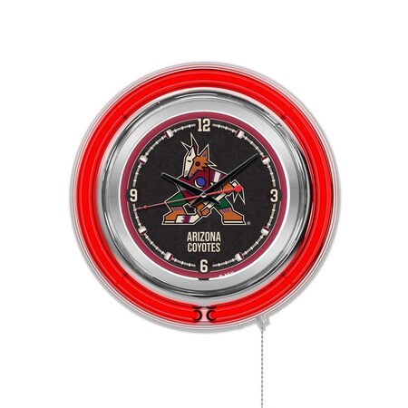 Holland Bar Stool Co Arizona Coyotes Double Neon 15" Clock, NHL Clk15AriCoy